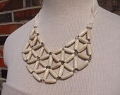 ivory rice wood bib necklace anthropologie inspired