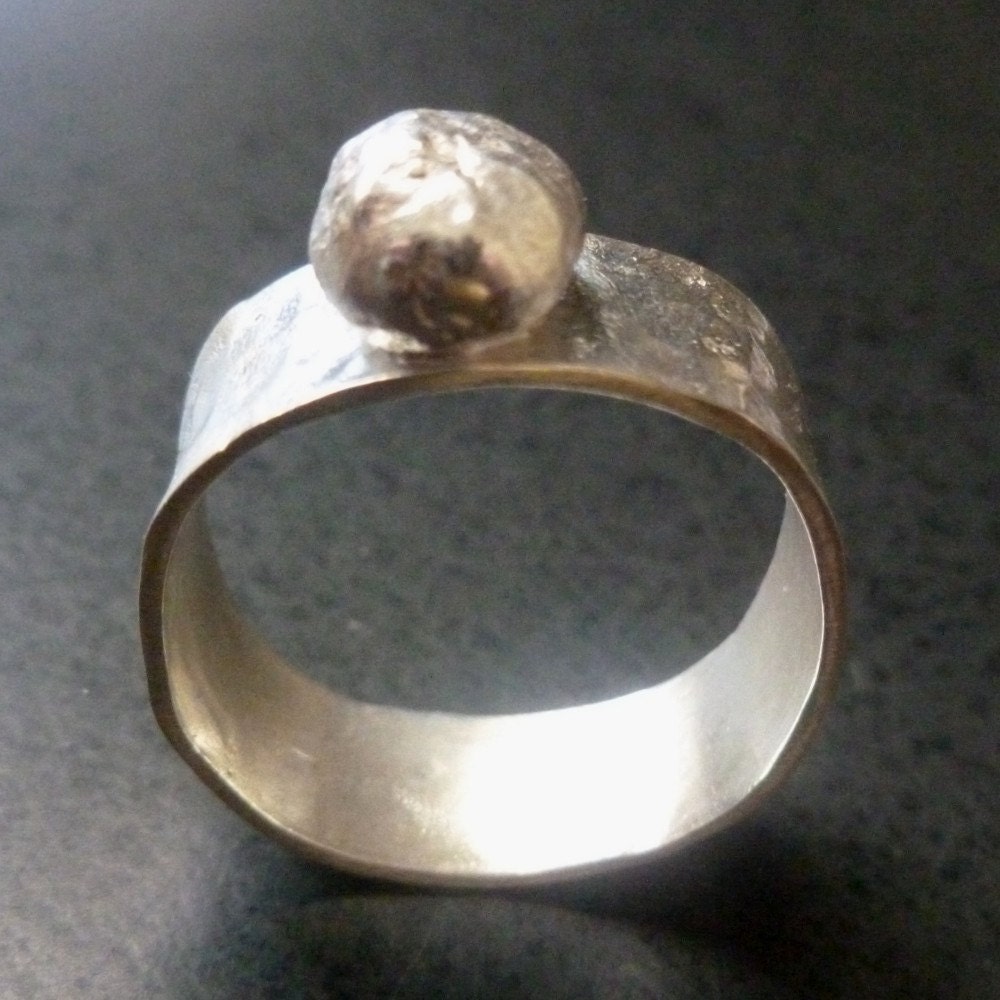 Rustic, Contemporary Silver Ring