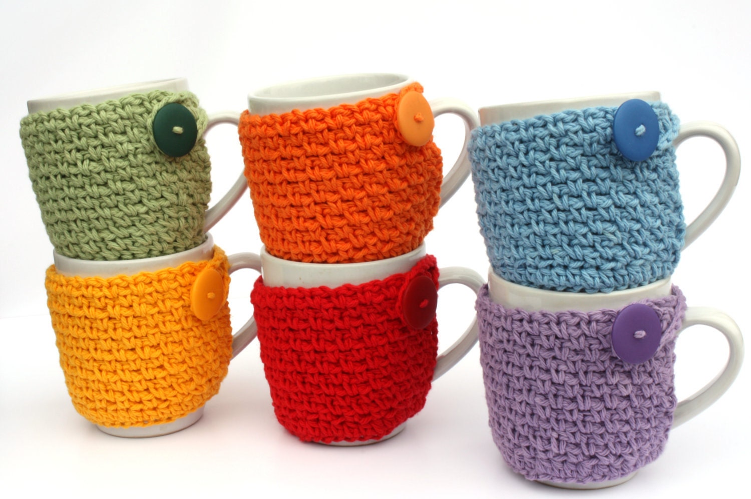 Crochet Coffee Cup Cozy Tea Cozy Cup Sleeve You Pick the Color