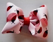Pink ladybug basic bow