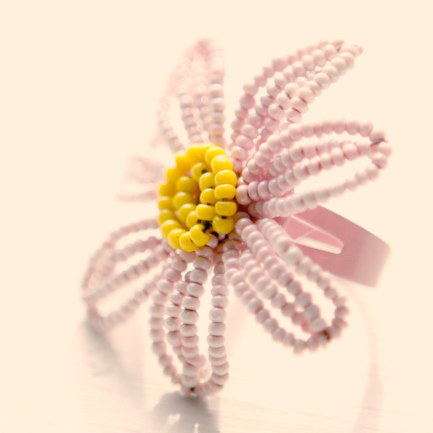 la boheme - beaded flower ring (adjustable)
