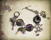 20% OFF Sale Vintage Inspired Photo Jewelry Bracelet - flowers - original photography