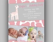 Giraffe Themed Birthday Party Invitation - Digital File Il_170x135