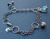Mixed Metal Charmed Bracelet Water OOAK