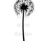 Dandelion Digi Stamp, Digital Stamp, Wildflower, 'Wildflower 2'