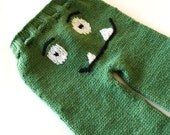 Green Gummie Monster Butt Pants - Wool Diaper Covers - Custom Knit Longies