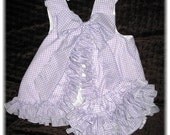 Gingham Check Ruffled Pinafore and Sassy Pants Diaper Cover Bloomers Sundress Sunsuit Lavender Green Yellow Pink Hot Pink Blue Red