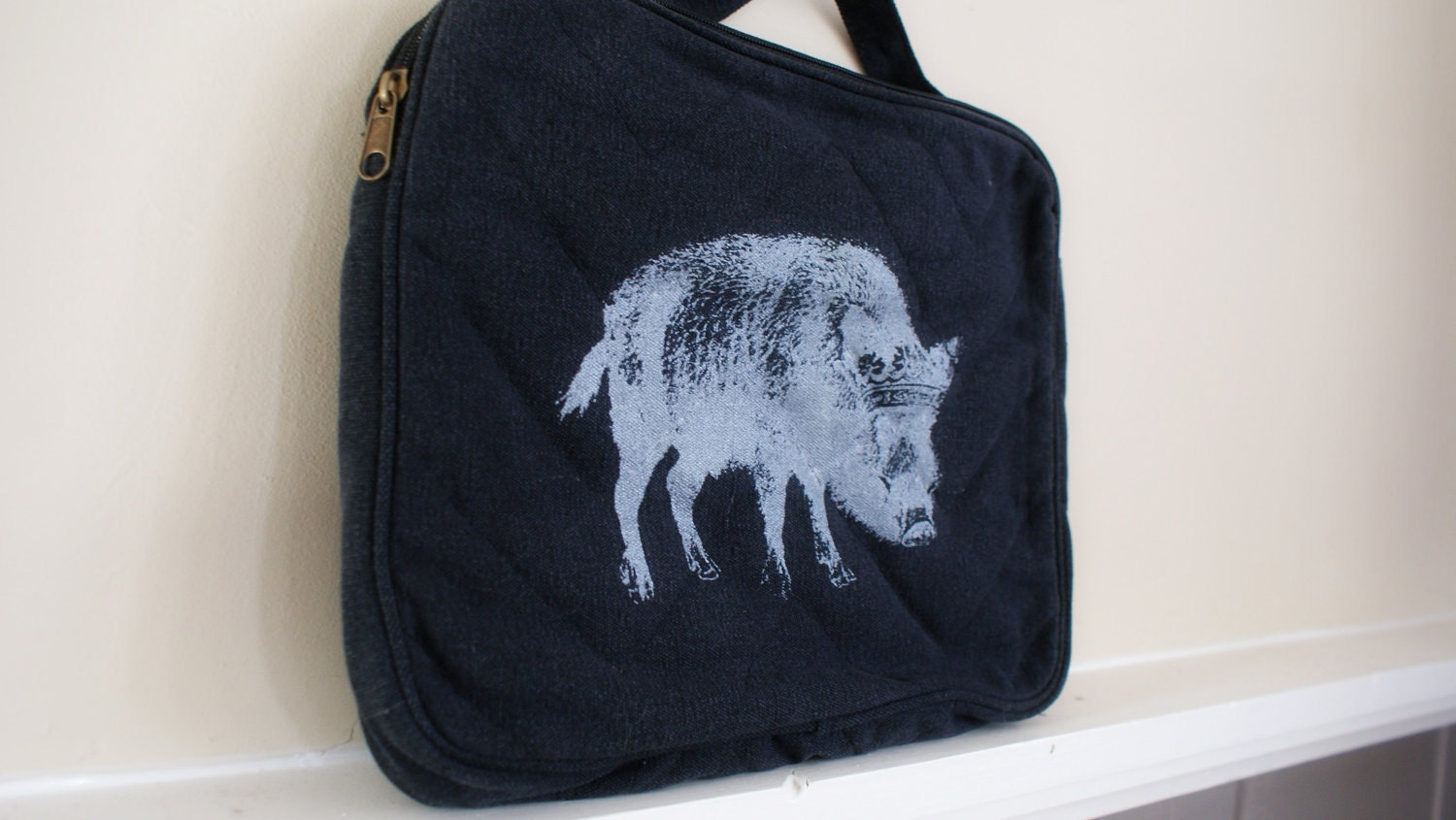 Padded Tech Pouch for ipads, nooks, you name it- with Original Meatbagz Boar