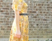 50s FLORAL classic cut PLEATED full skirt SUMMER day dress