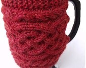 Hand Knit Cabled French Press Cozy in Red