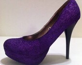 SALE - Purple GLITTER HEELS - Perfect for Prom