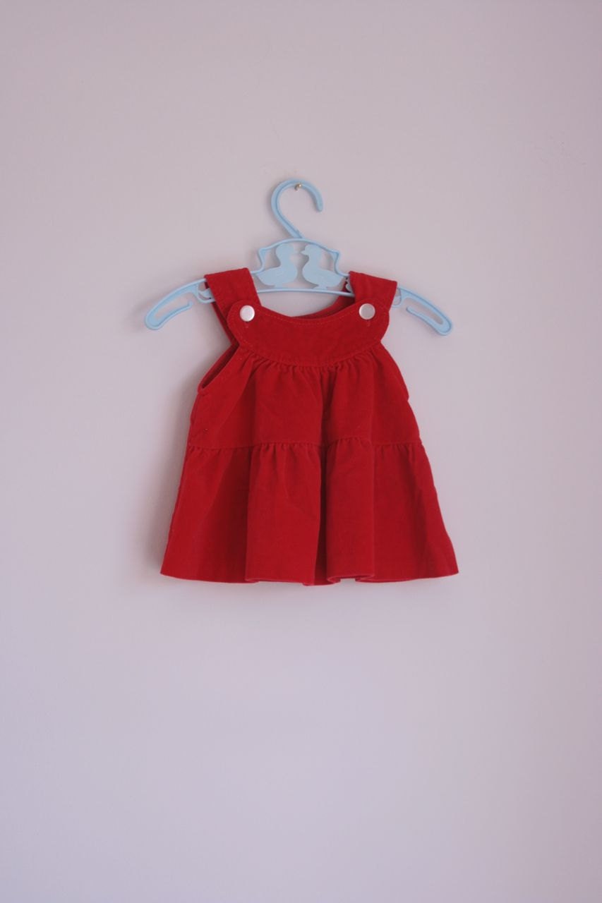 Vintage Tiny Tots Original red velvet  topper 9 - 12 months