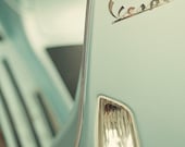 Mint Condition - Retro Vespa Photograph, Modern, Abstract, Green, Feminine, Silver, Pastel, Spring