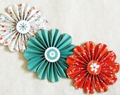 garland paper flowers orange turquoise wedding wall decor photo shoot - SheShell