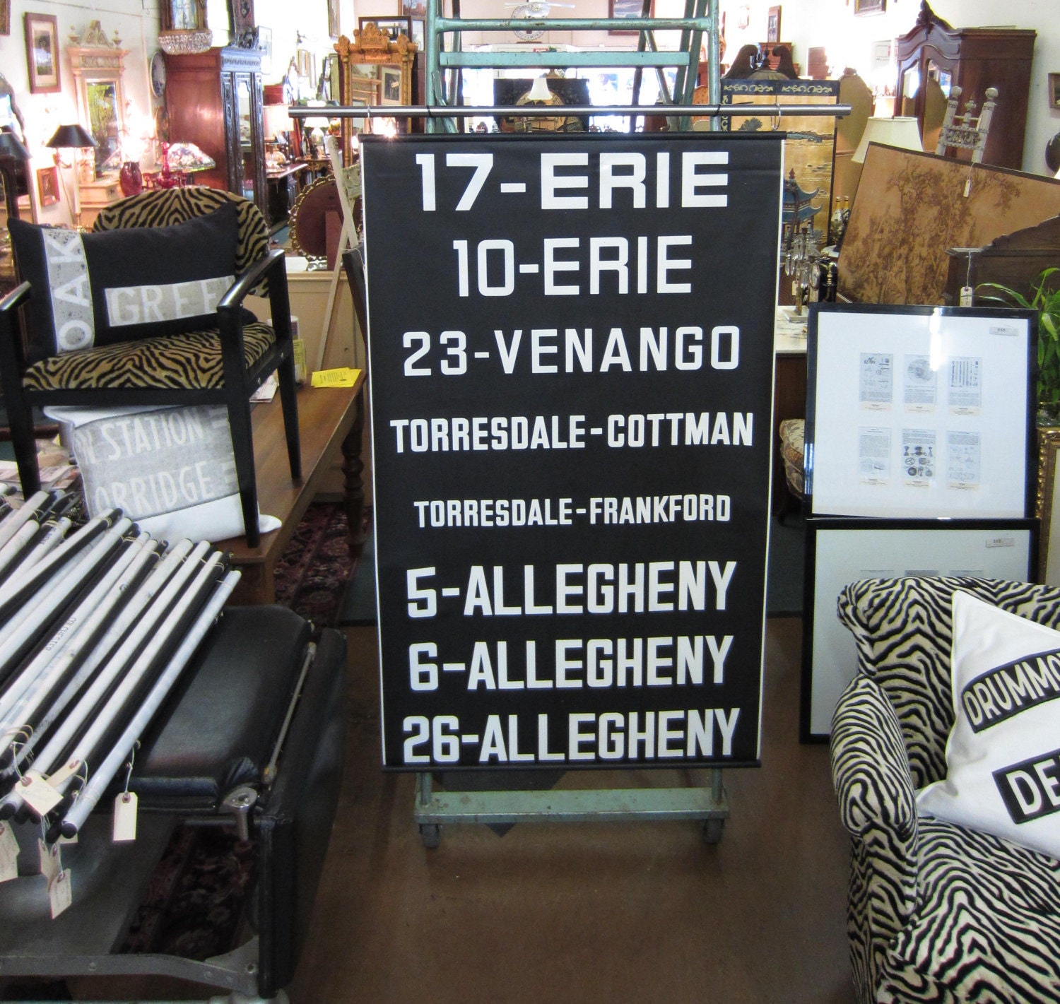 vintage US bus roll. 17 erie to 26 allegheny.
