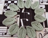 Crocheted Leaves - Frosty Green