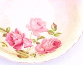 Cottage Roses Shabby Vintage Serving Bowl Potter's Cooperative East Liverpool Ohio