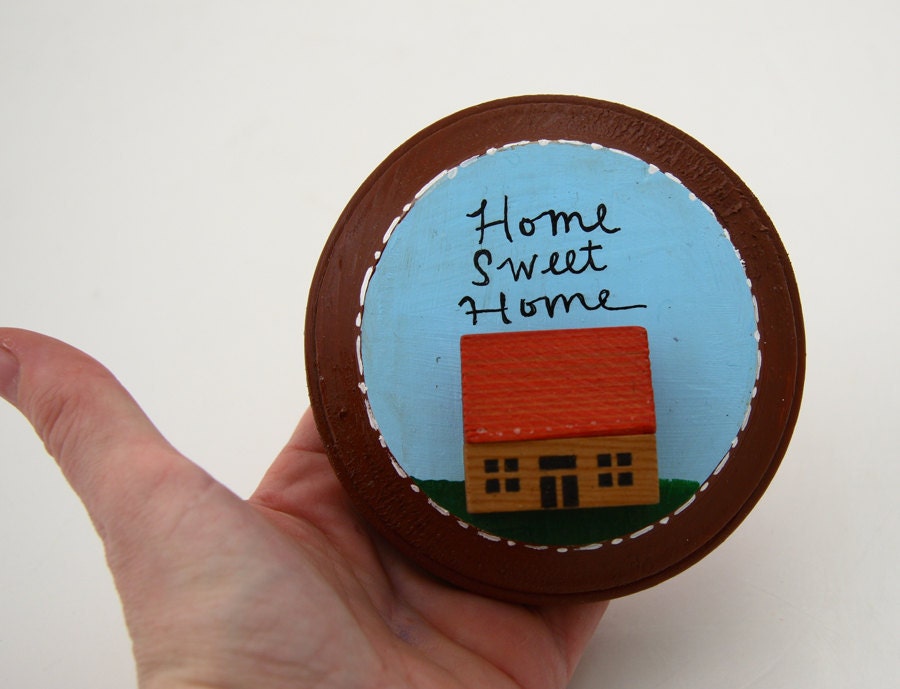 Home Sweet Home Miniature wooden house assemblage