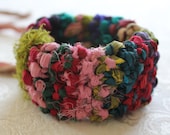 Sari Ribbon Hand Knit Cuff Bracelet - BoutiqueLisette
