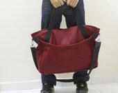 GENTRY in Maroon - Double Strap Shoulder Bag / Tote / Cross Body Messenger