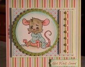 Get Well Soon Card, Sick Henry Mouse