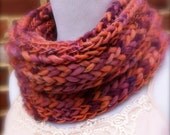 Knit Cowl in Pink and Purple