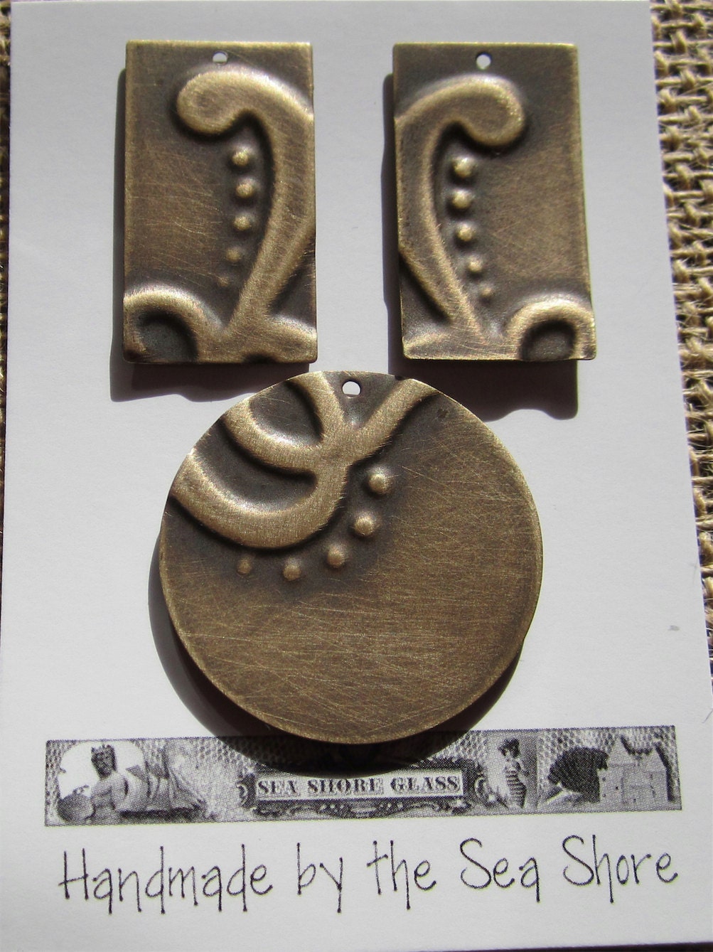 Vintaj Natural Brass altered pendants and charms