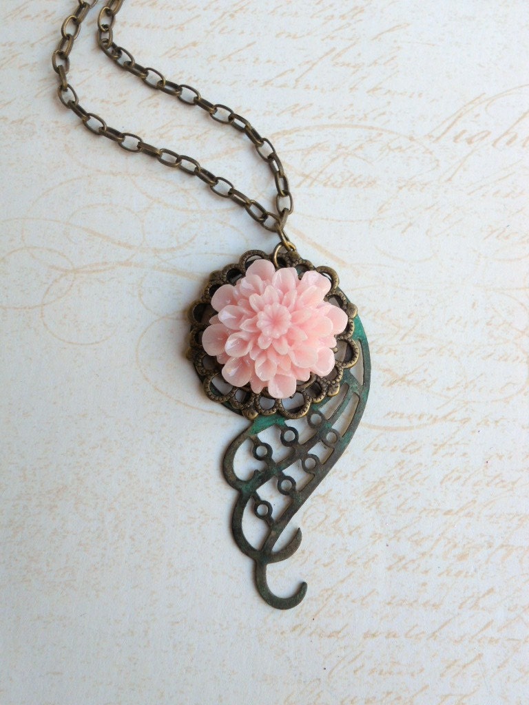 Verdigris Wing Pendant