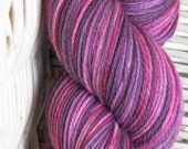 E K B fingering weight pink and purple mix Superwash merino blend sock shawl yarn Bare Sheep Yarn