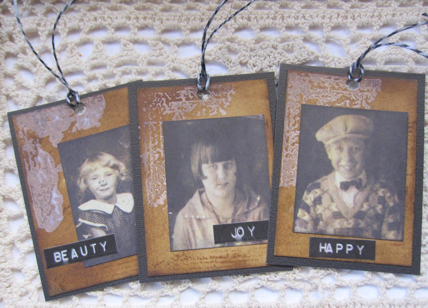 Primitive Tags Vintage Photo Black White Sepia Brown Gifts cssteam ofg team
