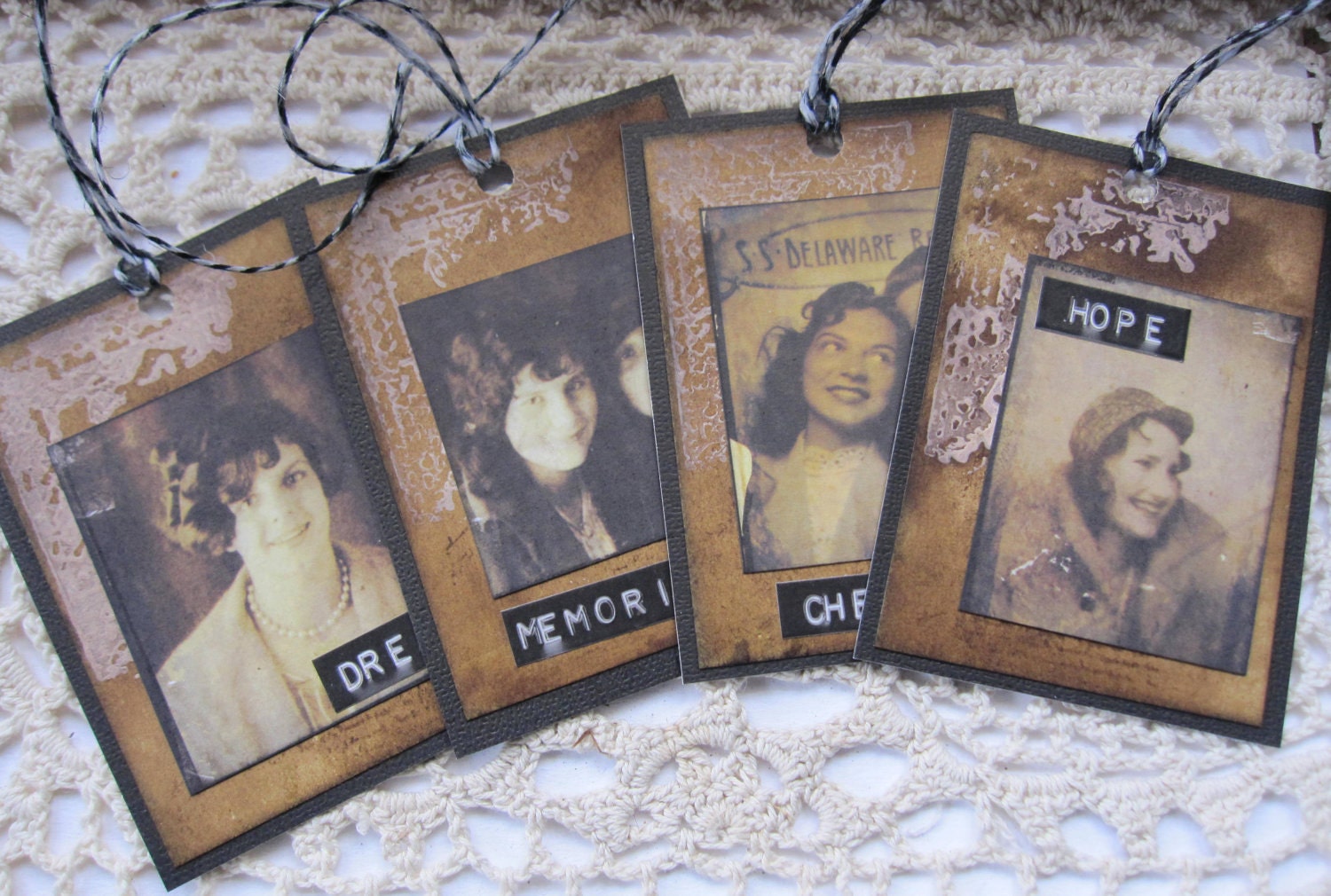 Primitive Vintage Photo Tags Black White Sepia Brown Gifts cssteam ofg team
