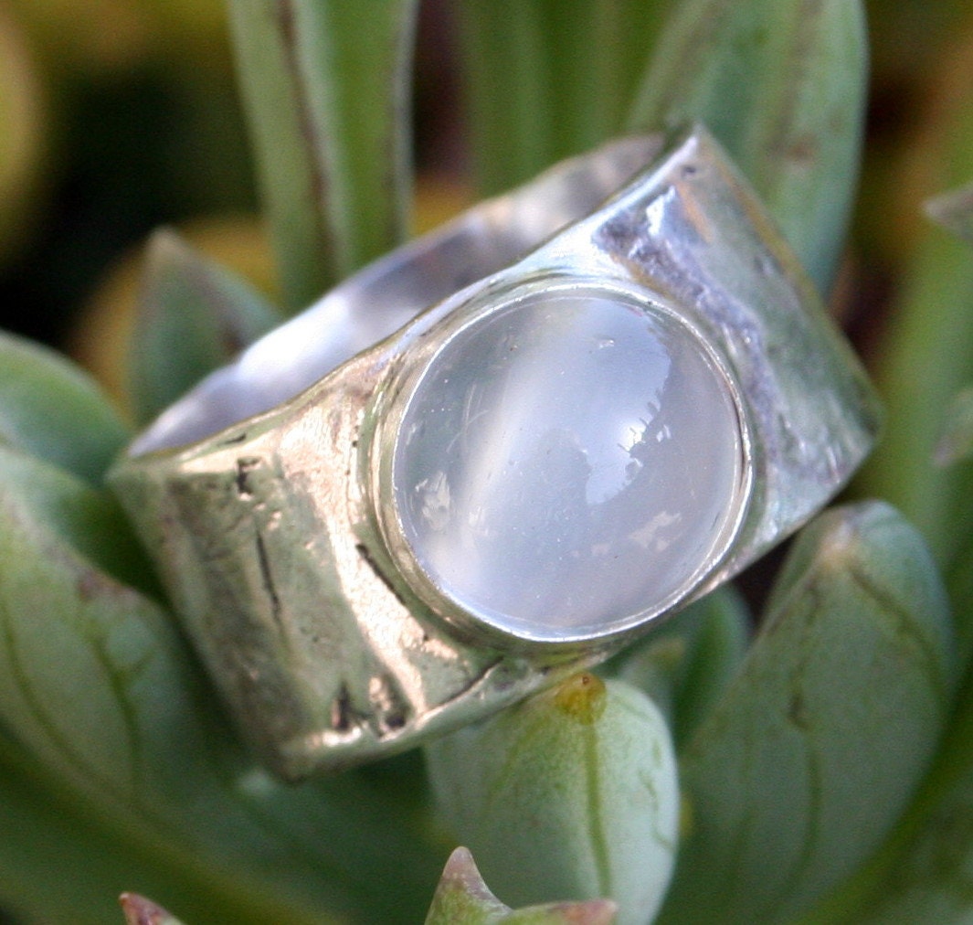 Thick Rustic Style Moonstone Ring