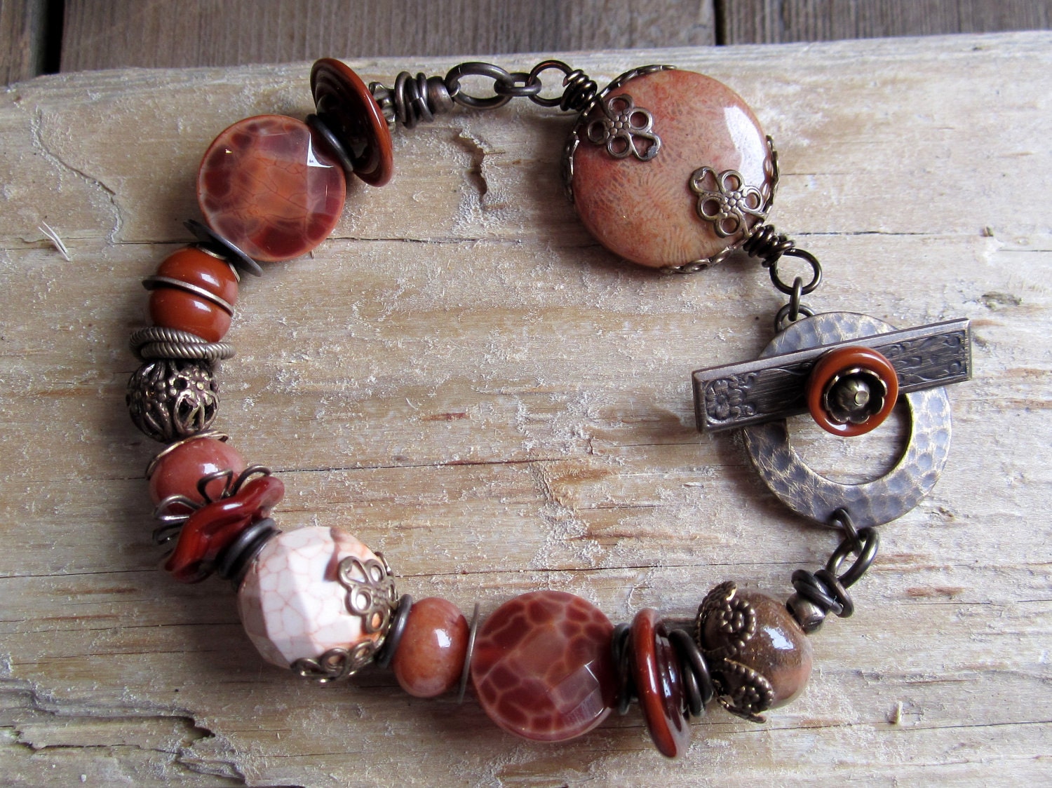 Eden on Fire - Vintaj Natural Brass Artisan Bracelet