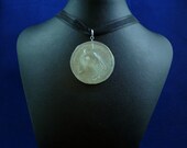Silver Frost Cthulhu Cameo Necklace - Handmade Resin Jewelry