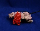 Crimson Trilobite Necklace- Handmade Polymer Clay Jewelry