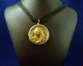 Gray Cthulhu Cameo Necklace - Handmade Polymer Clay Jewelry