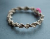 Spiral Hemp Bracelet with ANY button you want