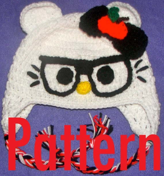 PDF Pattern for Nerdy Hello Kitty hat