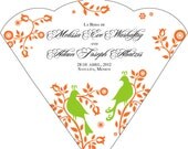 SET OF 25 Spanish Birds & Flowers Design Wedding Fan custom colors available