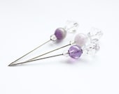 Stick Pins Trinket and Bead - Purple Lilac Lavender for Scrapbooking, Cards, Crafts, Pincushions, Gift for Mom