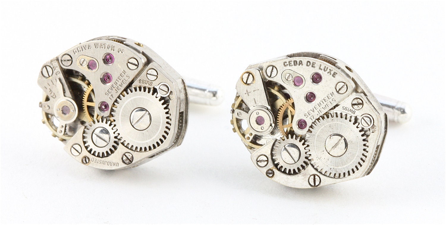 Sterling Silver Steampunk Cufflinks - Handcrafted in California