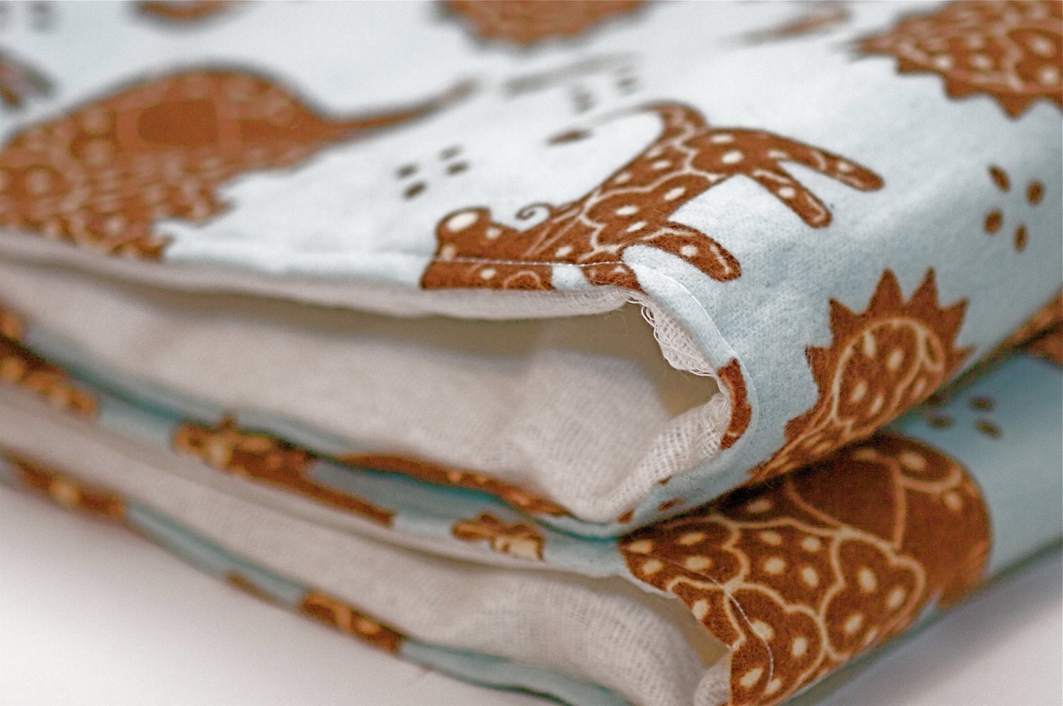 Baby Boy Burp Cloth Set of 2 Blue and Brown Animal Print Baby Boy Burp Cloth Great for a Baby Boy EtsyKids Team