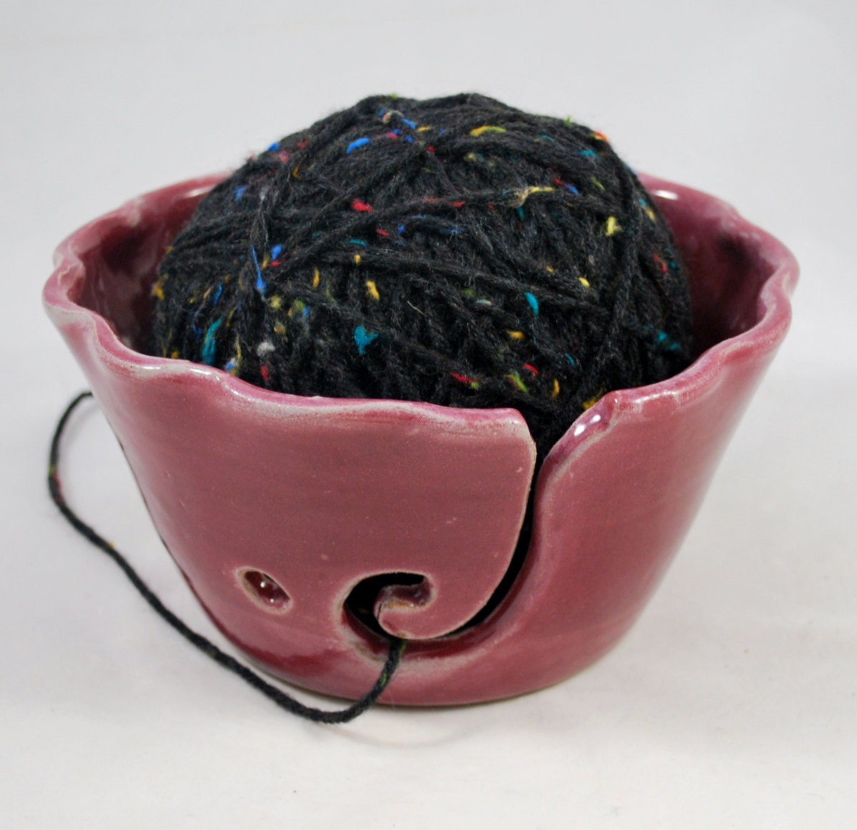 Weathered Burgundy Crochet or Knitting Bowl Gift for Her