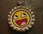 Awesome Face Meme Bottle Cap Resin Pendant