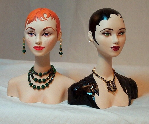 DOLL  DISPLAY BUST -  head for jewelry, hats, wigs and repainting ooak dolls