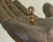 Vintage Lamp Finial - Clear Glass Sphere
