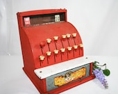 Red Tom Thumb Cash Register Toy - flattirevintage