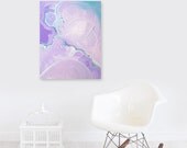 RiPPLE - original abstract modern painting - gallery fine art - contemporary interior design - ooak home wall decor - grape purple teal