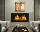 SEVEN original abstract modern painting - gallery fine art - contemporary interior design - ooak home wall decor - orange copper