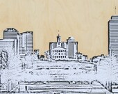 Downtown Nashville Capital Building Modern Mixed Media Art
